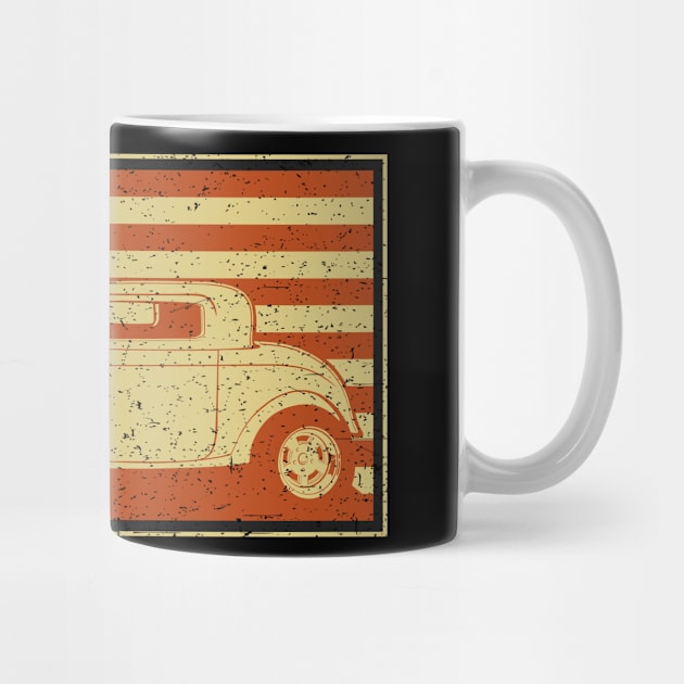 Vintage Hot Rod American Flag by RadStar